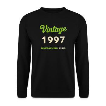 Vintage 1997 – Bikepacking Club Retro Birth Year - Unisex Sweatshirt - black - Front - Alina (178cm) & Michal (187cm)