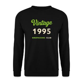 Vintage 1995 – Bikepacking Club Retro Birth Year - Unisex Sweatshirt - black - Front - Alina (178cm) & Michal (187cm)