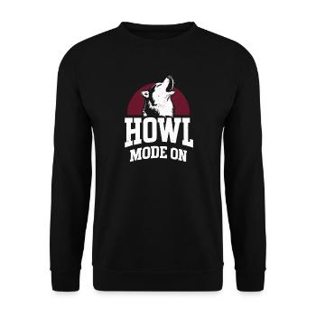 Howl Mode On Husky Design - Unisex Sweatshirt - black - Front - Alina (178cm) & Michal (187cm)