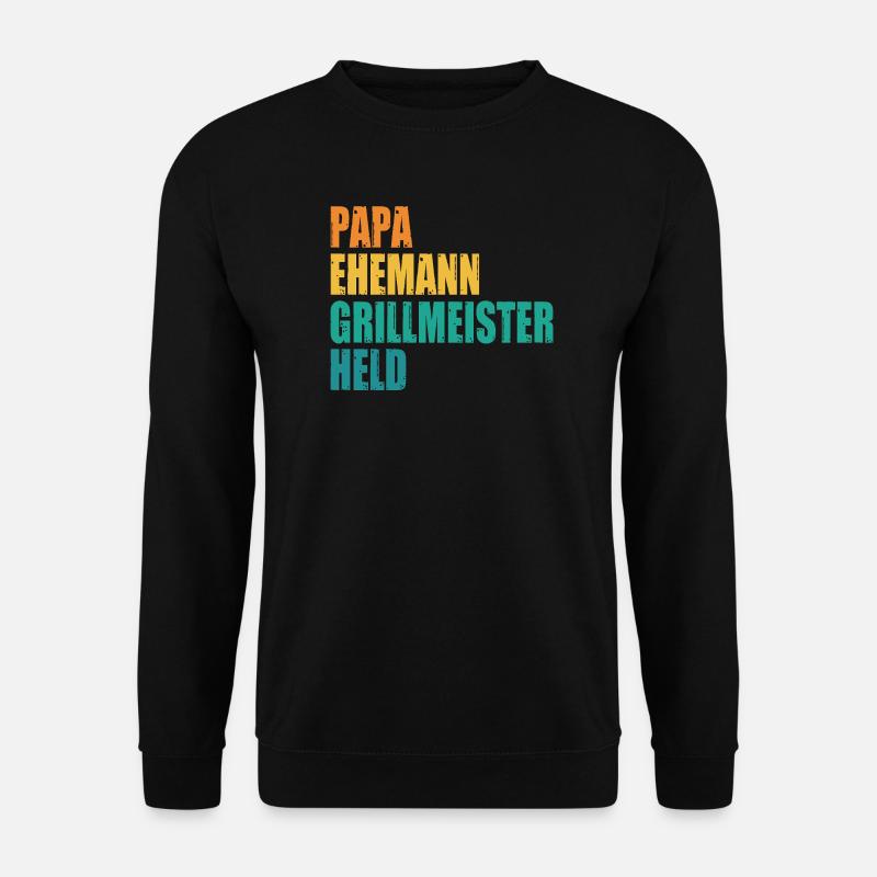 Papa Ehemann Grillmeister Held - Unisex Pullover - Schwarz