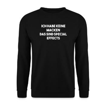 Ich habe keine Macken - Special Effects Shirts - Unisex Pullover - Schwarz - Vorne - Alina (178cm) & Michal (187cm)