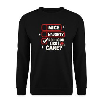 Humour de Noël dit drôle de Noël drôle - Sweat-shirt Unisexe - noir - Devant - Alina (178cm) & Michal (187cm)