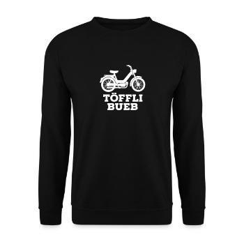 Töffli Bueb Retro Mofa Design - Unisex Pullover - Schwarz - Vorne - Alina (178cm) & Michal (187cm)
