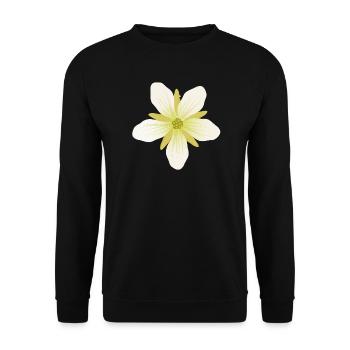 Zarte Venusfliegenfalle Blüte in Pastell - Unisex Pullover - Schwarz - Vorne - Alina (178cm) & Michal (187cm)