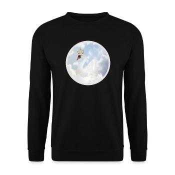 Le Cygne Royal dans les Nuages - Sweat-shirt Unisexe - noir - Devant - Alina (178cm) & Michal (187cm)