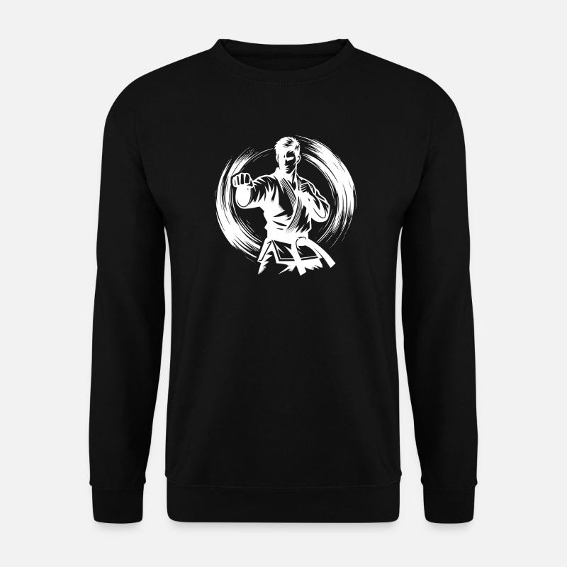 Dynamische Kampfpose Perfekte Karate Silhouette - Unisex Pullover - Schwarz