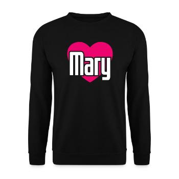 I Love Mary Pink Heart I Love Mary - Unisex Sweatshirt - black - Front - Alina (178cm) & Michal (187cm)