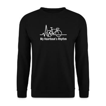 My Heartbeat's Rhythm Cycling - Unisex Sweatshirt - black - Front - Alina (178cm) & Michal (187cm)