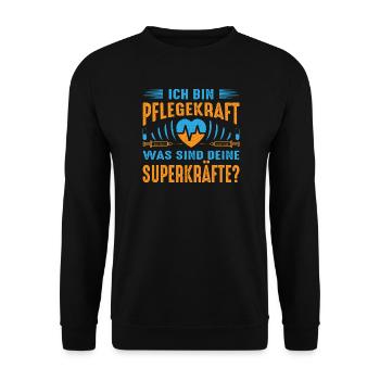Pflegerin Geschenke Pflege Lustig Krankenpflegerin - Unisex Pullover - Schwarz - Vorne - Alina (178cm) & Michal (187cm)