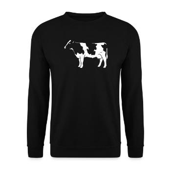 Kuh Rind Bauernhof Landwirt Tierschutz Vektor - Unisex Pullover - Schwarz - Vorne - Alina (178cm) & Michal (187cm)