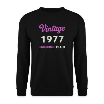 Vintage 1977 – Dancing Club Retro Birth Year - Unisex Sweatshirt - black - Front - Alina (178cm) & Michal (187cm)