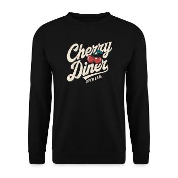 Retro Diner - Unisex Pullover - Schwarz - Vorne - Alina (178cm) & Michal (187cm)