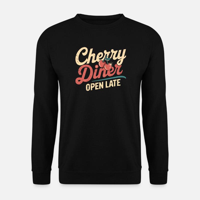 Cherry Diner – Retro Café Style - Unisex Pullover - Schwarz