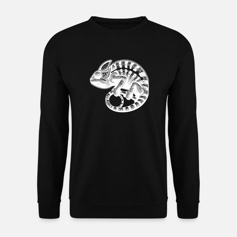 Caméléon mignon en mode camouflage - Sweat-shirt Unisexe - noir