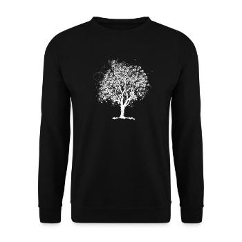Spring tree in bloom – black and white artwork - Unisex Sweatshirt - black - Front - Alina (178cm) & Michal (187cm)