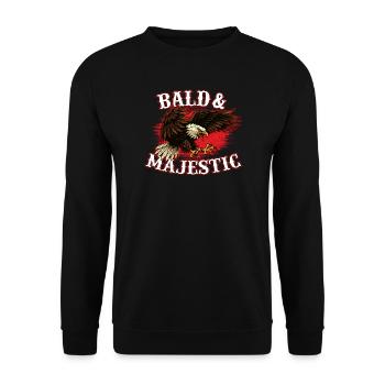 Kahl & majestätisch, lustiger Opa, Humor, Selbstvertrauen, - Unisex Pullover - Schwarz - Vorne - Alina (178cm) & Michal (187cm)