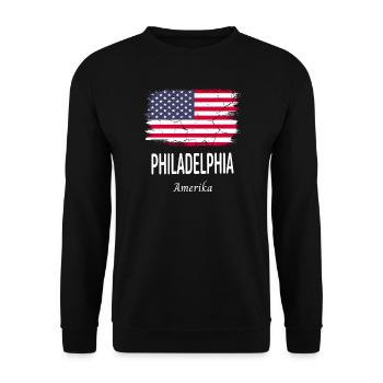 Philadelphie - Sweat-shirt Unisexe - noir - Devant - Alina (178cm) & Michal (187cm)