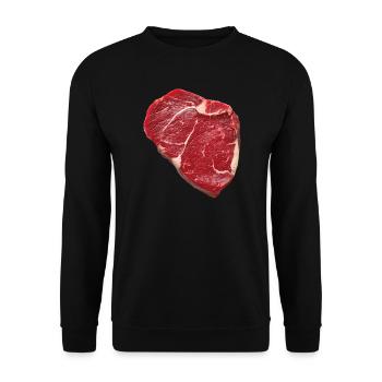 Bifteck - Sweat-shirt Unisexe - noir - Devant - Alina (178cm) & Michal (187cm)