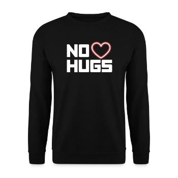 No Hugs Please Keep Your Distance Hug Anti Social - Unisex Sweatshirt - black - Front - Alina (178cm) & Michal (187cm)