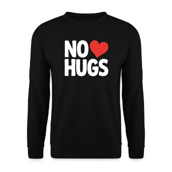 No Hugs Please Keep Your Distance Hug Anti Social - Unisex Sweatshirt - black - Front - Alina (178cm) & Michal (187cm)