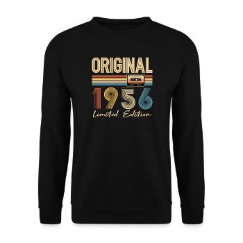 70e anniversaire 70e anniversaire Original 1956 - Sweat-shirt Unisexe - noir - Devant - Alina (178cm) & Michal (187cm)