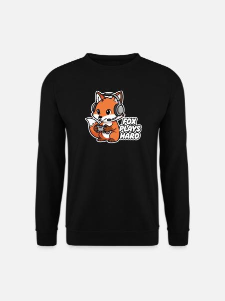 Fox with headset, game hero - Unisex Sweatshirt - black