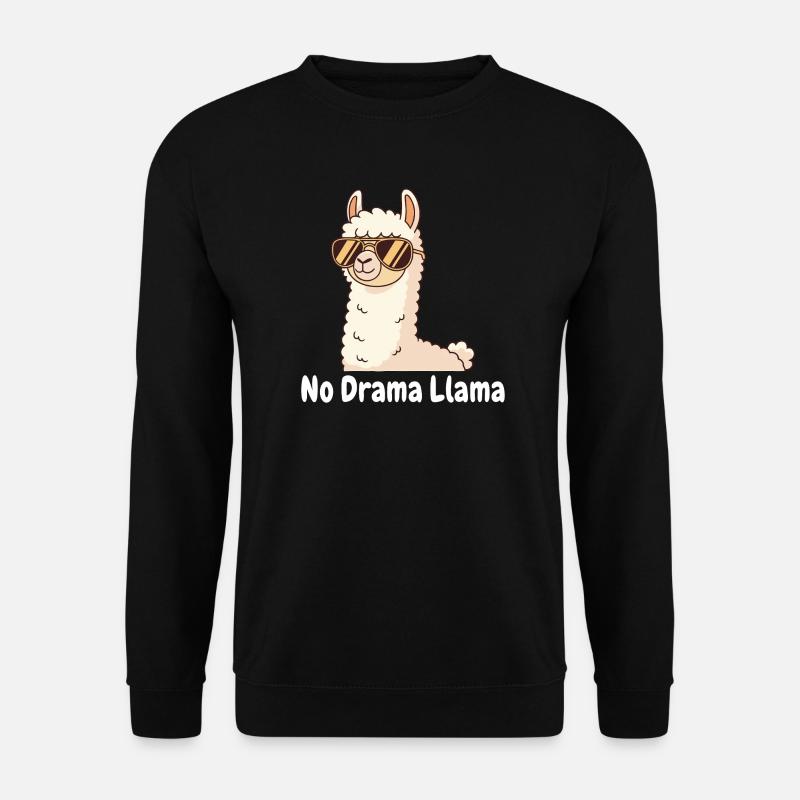 No Drama Llama Sunglasses - Unisex Sweatshirt - black