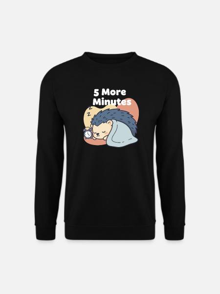 5 More Minutes Schlafender Igel - Unisex Pullover - Schwarz