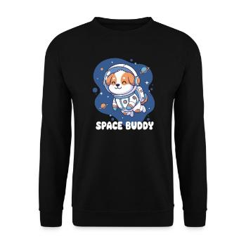 Chien astronaute compagnon de l’espace - Sweat-shirt Unisexe - noir - Devant - Alina (178cm) & Michal (187cm)