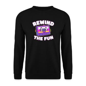 Rewind The Fun Cassette - Unisex Sweatshirt - black - Front - Alina (178cm) & Michal (187cm)