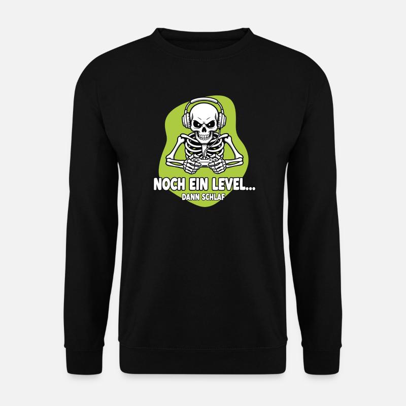 Gamer Skelett Noch Ein Level - Unisex Pullover - Schwarz
