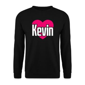 I Love Kevin Pink Heart I Love Kevin - Unisex Sweatshirt - black - Front - Alina (178cm) & Michal (187cm)
