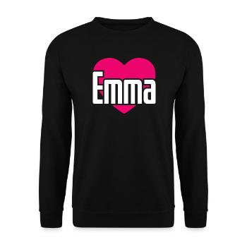 I Love Emma Pink Heart I Love Emma - Unisex Sweatshirt - black - Front - Alina (178cm) & Michal (187cm)