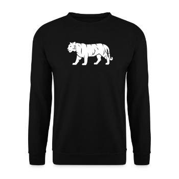 Tiger_Raubkatze_Wild_Tier_Vector_path22 - Unisex Pullover - Schwarz - Vorne - Alina (178cm) & Michal (187cm)