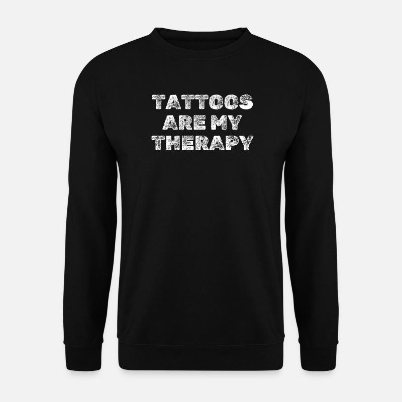 Tattoo Lover Grunge – Tattoos Are My Therapy - Unisex Pullover - Schwarz