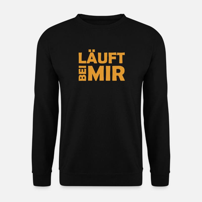 Läuft bei mir - Cooler Spruch - Laufen - Unisex Pullover - Schwarz