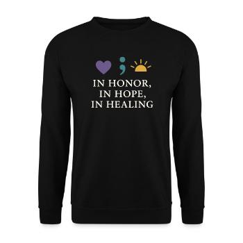 Suicide Loss Remembrance Walk Suicide - Unisex Sweatshirt - black - Front - Alina (178cm) & Michal (187cm)