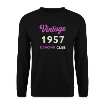 Vintage 1957 – Dancing Club Retro Birth Year - Unisex Sweatshirt - black - Front - Alina (178cm) & Michal (187cm)
