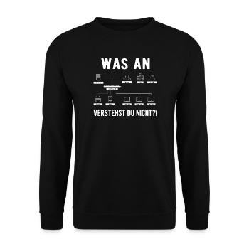Informatiker Informatik Computer Geek Lustiges Ges - Unisex Pullover - Schwarz - Vorne - Alina (178cm) & Michal (187cm)