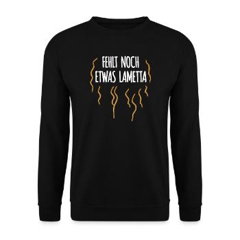 Fehlt Noch Etwas Lametta - Unisex Pullover - Schwarz - Vorne - Alina (178cm) & Michal (187cm)