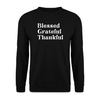 Reconnaissant, reconnaissant, reconnaissant - Sweat-shirt Unisexe - noir - Devant - Alina (178cm) & Michal (187cm)