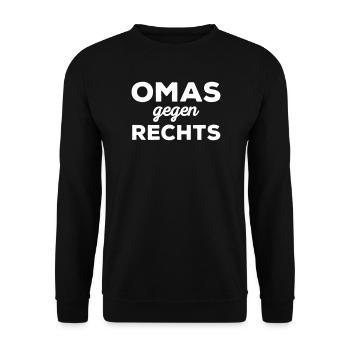 Omas gegen rechts - Unisex Pullover - Schwarz - Vorne - Alina (178cm) & Michal (187cm)