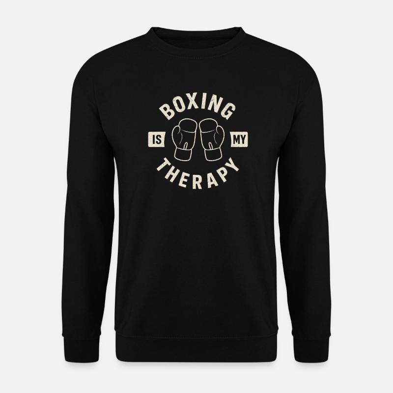Boxing Therapy Retro Boxhandschuhe Design - Unisex Pullover - Schwarz
