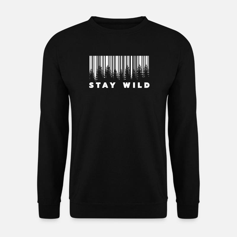Stay Wild Forest Barcode - Unisex Sweatshirt - black