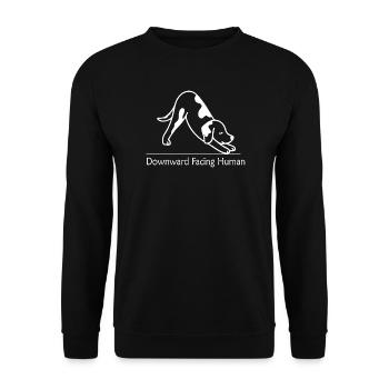 Lustiges Hunde-Yoga T-Shirt für Männer & Frauen - Unisex Pullover - Schwarz - Vorne - Alina (178cm) & Michal (187cm)