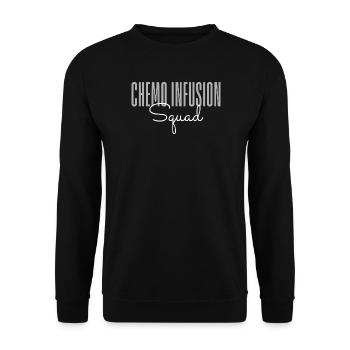 Chemo Infusion Squad – Supportive Cancer Care Team - Unisex Sweatshirt - black - Front - Alina (178cm) & Michal (187cm)