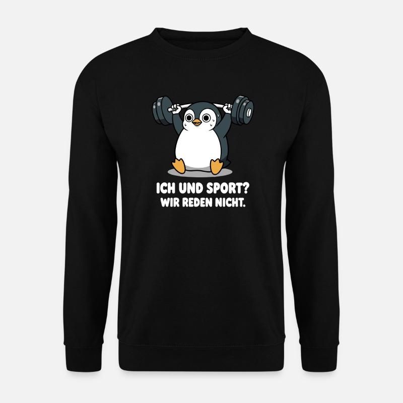 Penguin Gewichtheben Spruch - Unisex Pullover - Schwarz