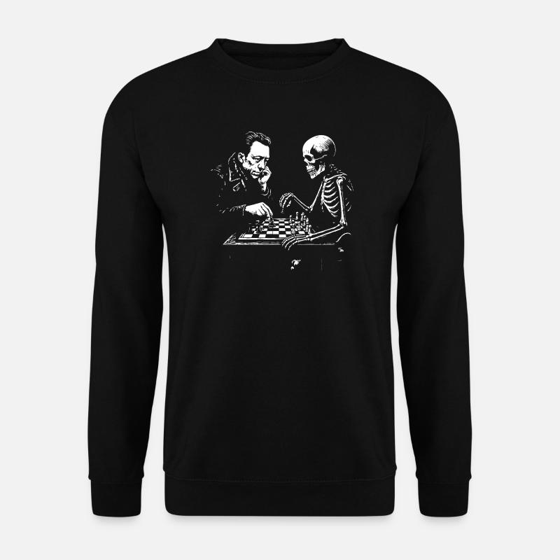 Duel d’échecs Camus et Skeleton - Sweat-shirt Unisexe - noir
