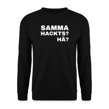 samma hacks hä - Sweat-shirt Unisexe - noir - Devant - Alina (178cm) & Michal (187cm)