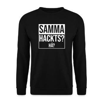 samma hacks hä - Sweat-shirt Unisexe - noir - Devant - Alina (178cm) & Michal (187cm)
